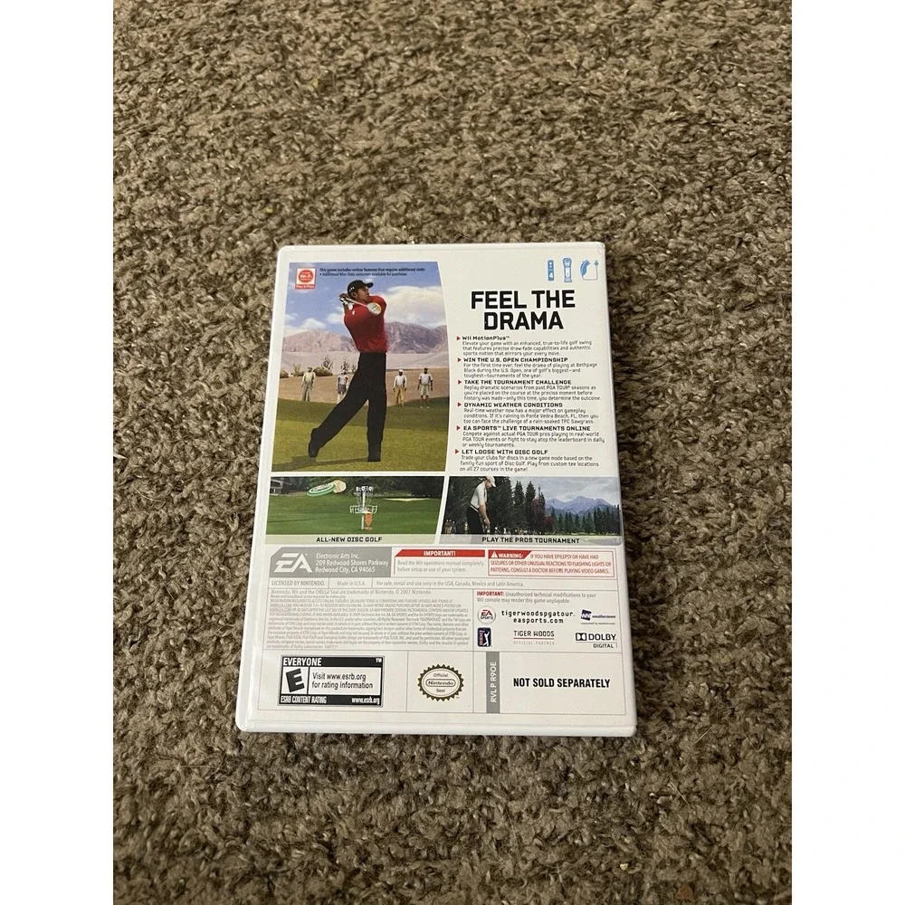 Tiger Woods PGA Tour 10 For Nintendo Wii Complete Game Disc Manual & Case Tested